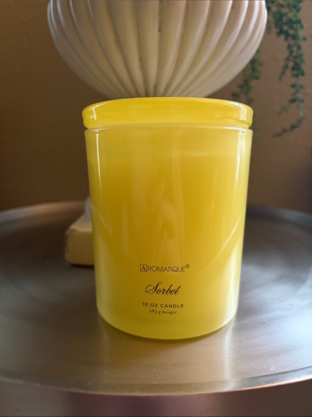 Sorbet Yellow Glass Jar Candle - Bright Citrus Scent
